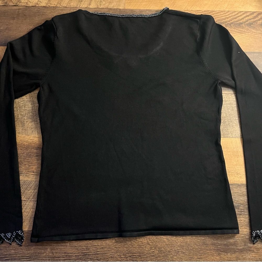 Black Sequin Long sleeve top - Picture 2 of 2
